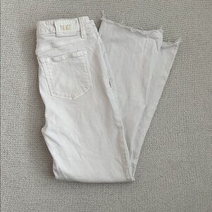 Paige Claudine High Rise Ankle Flare Jeans White Size 28